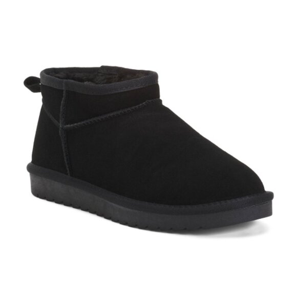 NEW CUSHIONAIRE Suede Hip Mini Booties black for women 362tn - Picture 1 of 5